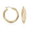 Ross-simons 4mm 14kt Yellow Gold Polished Hoop Earrings In Yellow