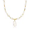 Ross-simons 5-14mm Cultured Baroque Pearl Drop Necklace In 18kt Gold Over Sterling In Multi