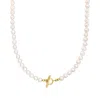 Ross-simons 5.5-6mm Cultured Pearl Toggle Necklace In 14kt Yellow Gold In Multi