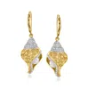Ross-simons 5mm Cultured Pearl And . White Topaz Drop Earrings In 18kt Gold Over Sterling In White
