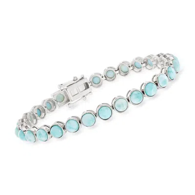 Ross-simons 5mm Larimar Tennis Bracelet In Sterling Silver In Multi