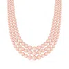 Ross-simons 6-12mm Pink Shell Pearl 3-strand Necklace With Sterling Silver