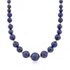 Ross-simons 6-13mm Lapis Bead Graduated Necklace With 14kt Yellow Gold In Multi