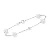 Ross-simons 6-6.5mm Cultured Pearl Bracelet With Diamond Accents In 14kt White Gold In Multi