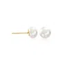 Ross-simons 8-9mm Cultured Button Pearl Stud Earrings In 14kt Yellow Gold In White