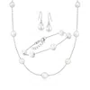 Ross-simons 6-8mm Cultured Semi-baroque Pearl Jewelry Set: Necklace, Bracelet And Drop Earrings In Sterling Silv In Multi