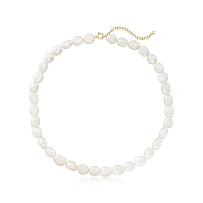 Ross-simons 6-9mm Cultured Baroque Pearl Choker Necklace With 14kt Yellow Gold In Multi
