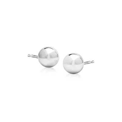 Ross-simons 6mm 14kt White Gold Ball Stud Earrings