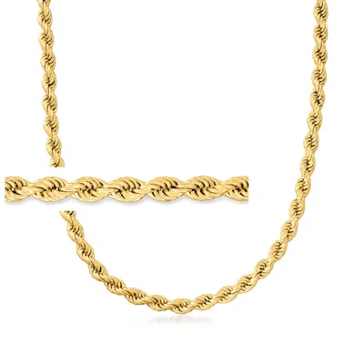 Ross-simons 6mm 18kt Gold Over Sterling Rope-chain Necklace