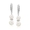 Ross-simons 7.5-9mm Cultured Pearl And . Diamond Drop Earrings In Sterling Silver In White