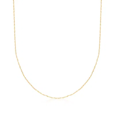 Ross-simons .7mm 14kt Yellow Gold Rope Chain Necklace In Multi