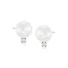 Ross-simons 8-8.5mm Cultured Akoya Pearl And . Diamond Earrings In 14kt White Gold In Metallic