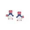 Ross-simons 8-8.5mm Cultured Pearl And Multicolored Enamel Patriotic Gnome Earrings In Sterling Silver In Silver