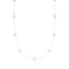 Ross-simons 8-8.5mm Cultured Pearl Station Necklace In 14kt Yellow Gold In Gold