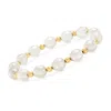 Ross-simons 8-9mm Cultured Pearl And 14kt Yellow Gold Bead Bracelet In Multi