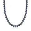 Ross-simons 8.5-9.5mm Black Cultured Pearl Necklace With Sterling Silver In Multi