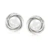 Ross-simons 8mm Cultured Pearl Clip-on Earrings In Sterling Silver In White