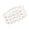 Ross-simons 9-10mm Cultured Pearl Jewelry Set: 3 Stretch Bracelets With 14kt Yellow Gold In Multi