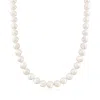 Ross-simons 9-10mm Cultured Pearl Necklace With 14kt Yellow Gold In Gold