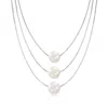 Ross-simons 9-9.5mm Cultured Pearl 3-strand Layered Necklace In Sterling Silver In Multi