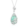 Ross-simons Amazonite Leaf Pendant Necklace In Sterling Silver In Multi