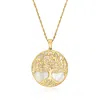 Ross-simons Amazonite Tree Of Life Pendant Necklace In 14kt Yellow Gold In Multi