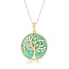 Ross-simons Amazonite Tree Of Life Pendant Necklace In 14kt Yellow Gold In Multi