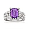 Ross-simons Amethyst 3-row Ring With White Topaz In Sterling Silver In Purple