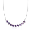 Ross-simons Amethyst And . Diamond Necklace In Sterling Silver In Multi