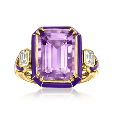 Ross-simons Amethyst And . White Topaz Ring In 18kt Gold Over Sterling In Purple