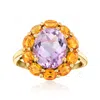 Ross-simons Amethyst And Citrine Ring In 18kt Gold Over Sterling