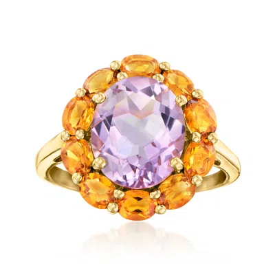 Ross-simons Amethyst And Citrine Ring In 18kt Gold Over Sterling