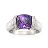 Ross-simons Amethyst And . Cz Ring In Sterling Silver In Purple