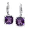 Ross-simons Amethyst And . Diamond Drop Earrings In Sterling Silver In Multi