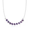 ROSS-SIMONS AMETHYST AND . DIAMOND NECKLACE IN STERLING SILVER