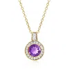 Ross-simons Amethyst And . Diamond Pendant Necklace In 14kt Yellow Gold