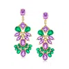 Ross-simons Amethyst And Green Chalcedony Drop Earrings With . White Topaz In 18kt Gold Over Sterling In Pink