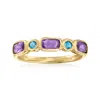 Ross-simons Amethyst And . London Blue Topaz Ring In 14kt Yellow Gold In Purple