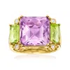 Ross-simons Amethyst And Peridot Ring With White Topaz Accents In 18kt Gold Over Sterling In Pink