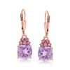 Ross-simons Amethyst And . Rhodolite Garnet Drop Earrings In 18kt Rose Gold Over Sterling In Purple