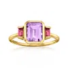 Ross-simons Amethyst And . Rhodolite Garnet Ring In 14kt Yellow Gold In Purple