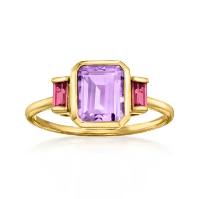 Ross-simons Amethyst And . Rhodolite Garnet Ring In 14kt Yellow Gold In Purple