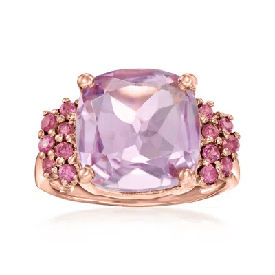 Ross-simons Amethyst And . Rhodolite Garnet Ring In 18kt Rose Gold Over Sterling In Purple