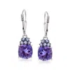 Ross-simons Amethyst And . Tanzanite Drop Earrings In Sterling Silver In Purple
