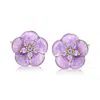 Ross-simons Amethyst And . Tanzanite Flower Earrings In 18kt Gold Over Sterling In Pink
