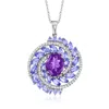 Ross-simons Amethyst And Tanzanite Pendant Necklace With . White Zircons In Sterling Silver In Multi