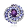 Ross-simons Amethyst And Tanzanite Ring With . White Zircons In Sterling Silver In Purple
