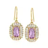 Ross-simons Amethyst And White Topaz Drop Earrings In 18kt Gold Over Sterling
