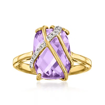 Ross-simons Amethyst And . White Topaz Ring In 18kt Gold Over Sterling In Purple
