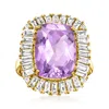 Ross-simons Amethyst And White Topaz Ring In 18kt Gold Over Sterling In Purple